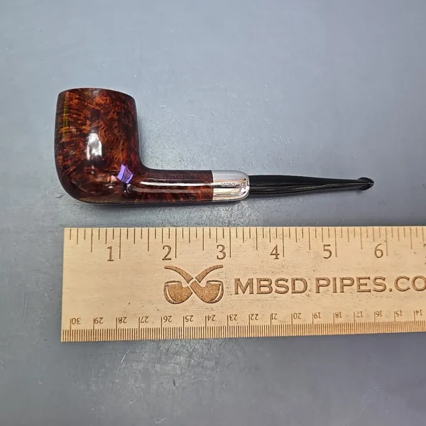 MBSD Briars Timeless Traditions 1 Smooth Billiard w/ Silver Handmade Briar Pipe, New - Image 11