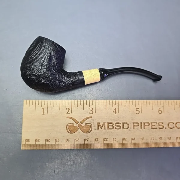 MBSD Briars by Piero Vitale Vintage Sandblasted Brandy w/ Olivewood Briar Pipe, New - Image 11