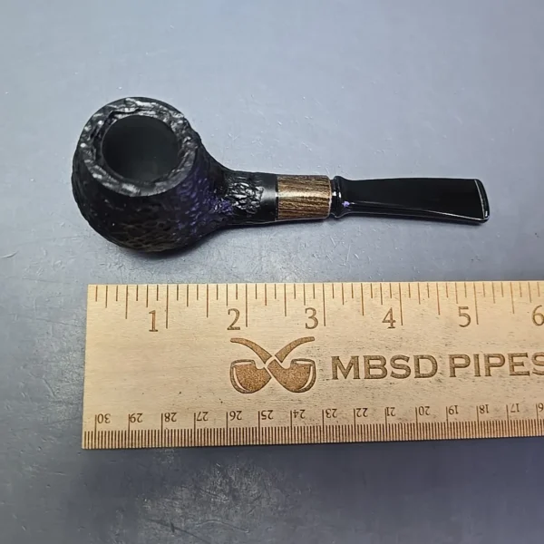 MBSD Briars by Piero Vitale Black Rusticated Author w/ Zebrawood, Briar Pipe, New - Image 11