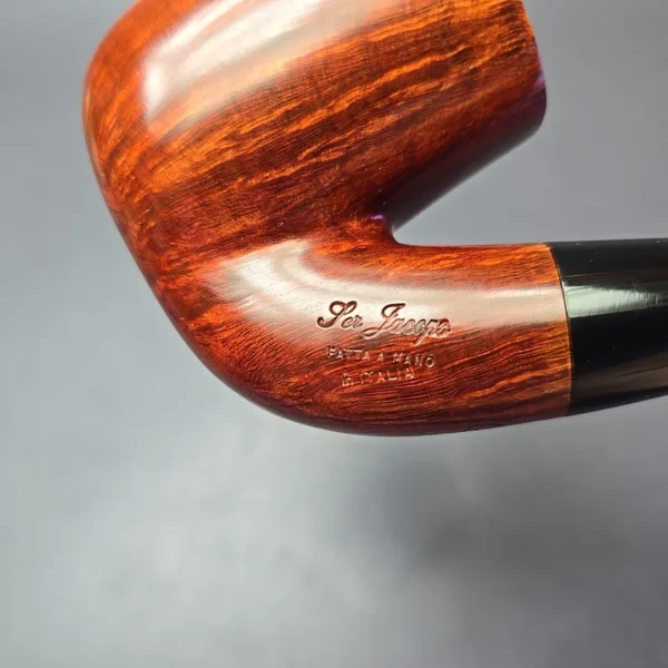 Ser Jacopo Maxima L1 Smooth Bent Billiard Estate Briar Pipe, Unsmoked - Image 12