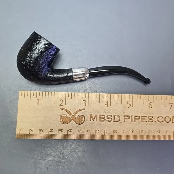 MBSD Briars Timeless Traditions 2 Sandblasted Bent Billiard w/ Silver Handmade Briar Pipe, New - Image 12