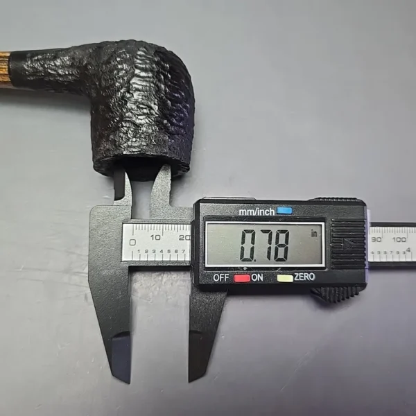 MBSD Briars by Piero Vitale Black Rusticated Billiard w/ Zebrawood Briar Pipe, New - Image 12