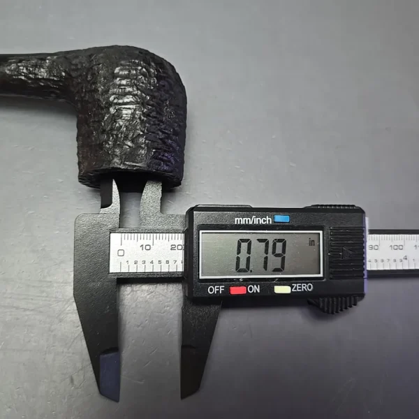 MBSD Briars by Piero Vitale Black Rusticated Billiard w/ Zebrawood Briar Pipe, New - Image 12