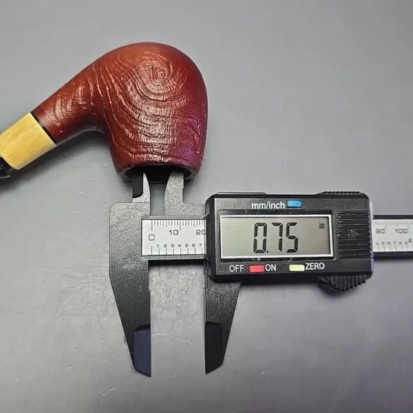 MBSD Briars by Piero Vitale Red Sandblasted Brandy w/ Olivewood Briar Pipe, New - Image 12