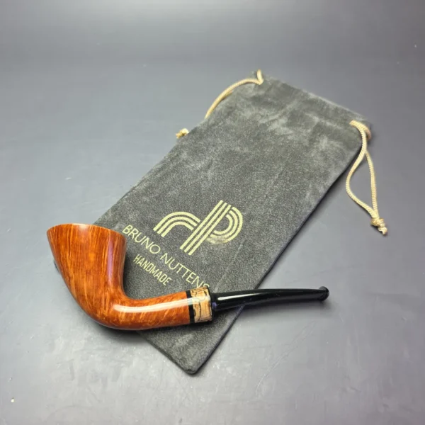 Bruno Nuttens Hand Made A Grade Smooth Dublin w/ Spalted Beechwood Briar Pipe, New - Image 13