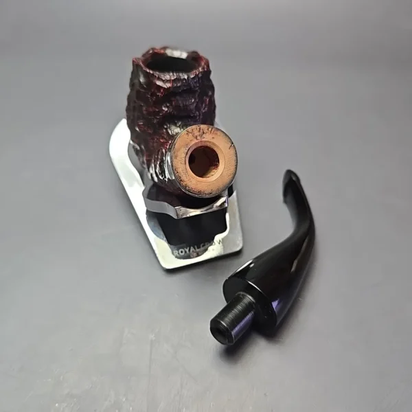 Peterson Cobble XL90 Rusticated & Sandblasted Bent Billiard w/ Silver Briar Pipe, New - Image 13