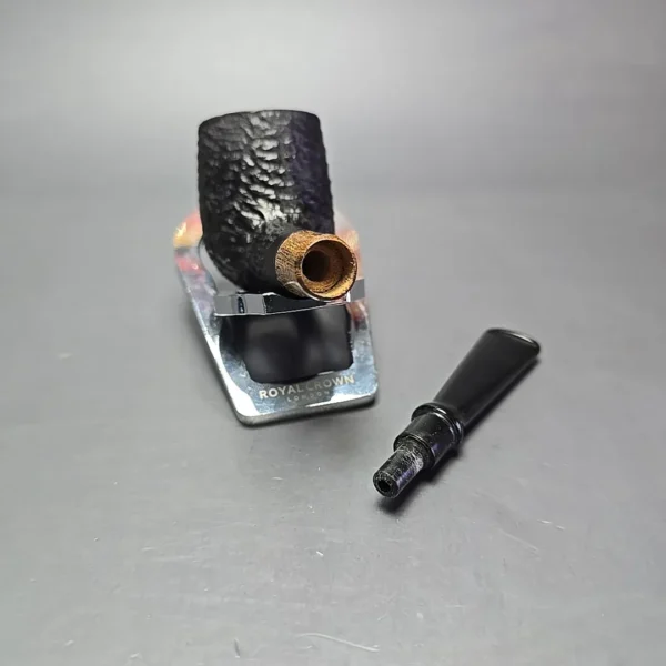 MBSD Briars by Piero Vitale Black Rusticated Billiard w/ Olivewood Briar Pipe, New - Image 13