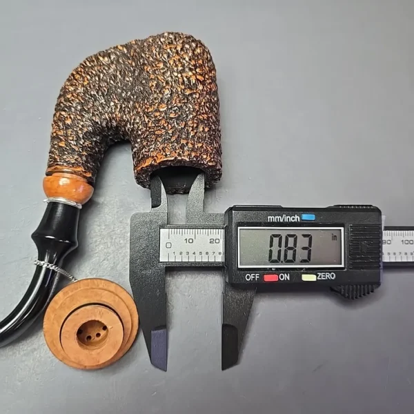 Brebbia Oom Paul Rocciata Rusticated Estate Briar Pipe, Unsmoked, 9mm - Image 15