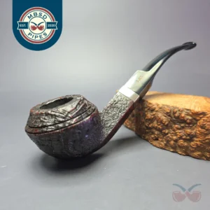 Ferndown (c. 1980s) Bark 3 Star Sandblasted Bulldog w/ Silver Estate Briar Pipe, English Estates