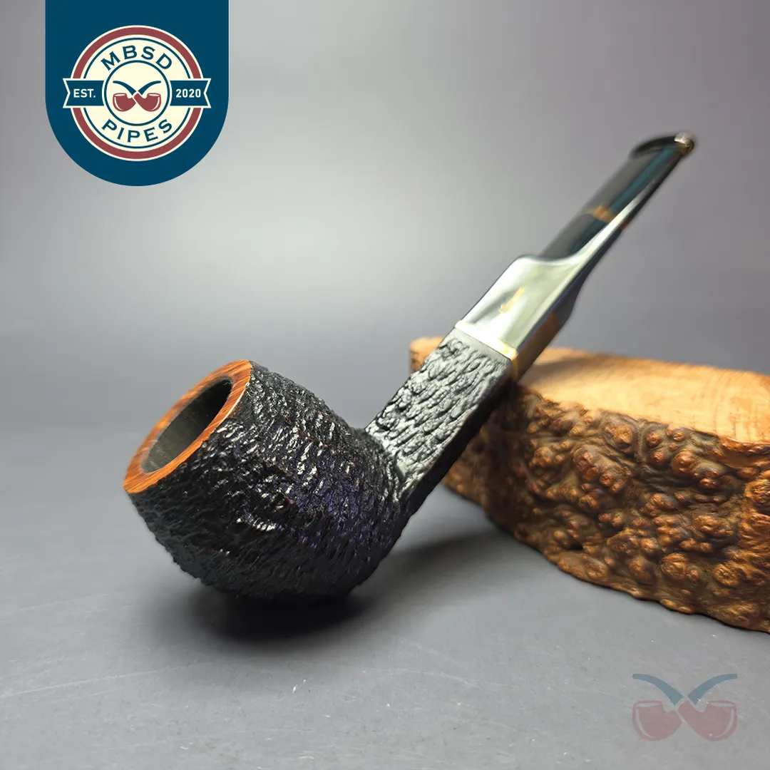 Savinelli Oscar Tiger 504 Rusticated Bulldog Estate Briar Pipe, Italian Estates, 6mm