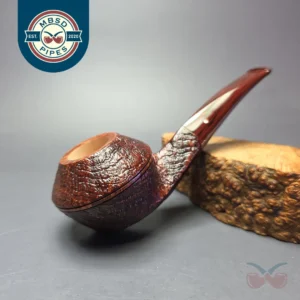 Graziano Tendi Sandblasted Bent Bulldog Handmade Briar Pipe, New