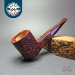 Graziano Tendi Partially Sandblasted Foursquare Panel Billiard Handmade Briar Pipe, New