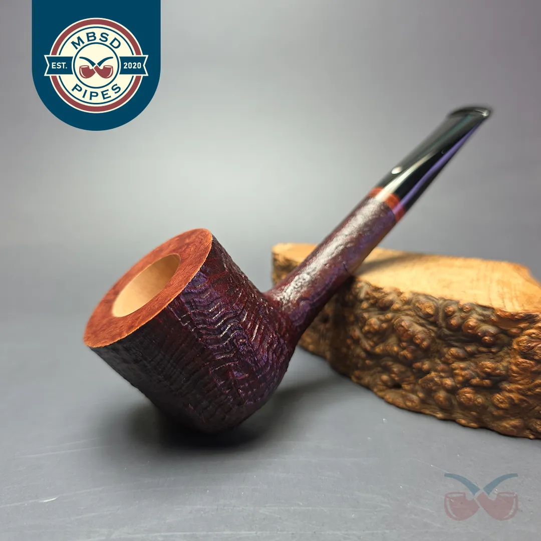 Graziano Tendi Partially Sandblasted Long Shank Pot Handmade Briar Pipe, New