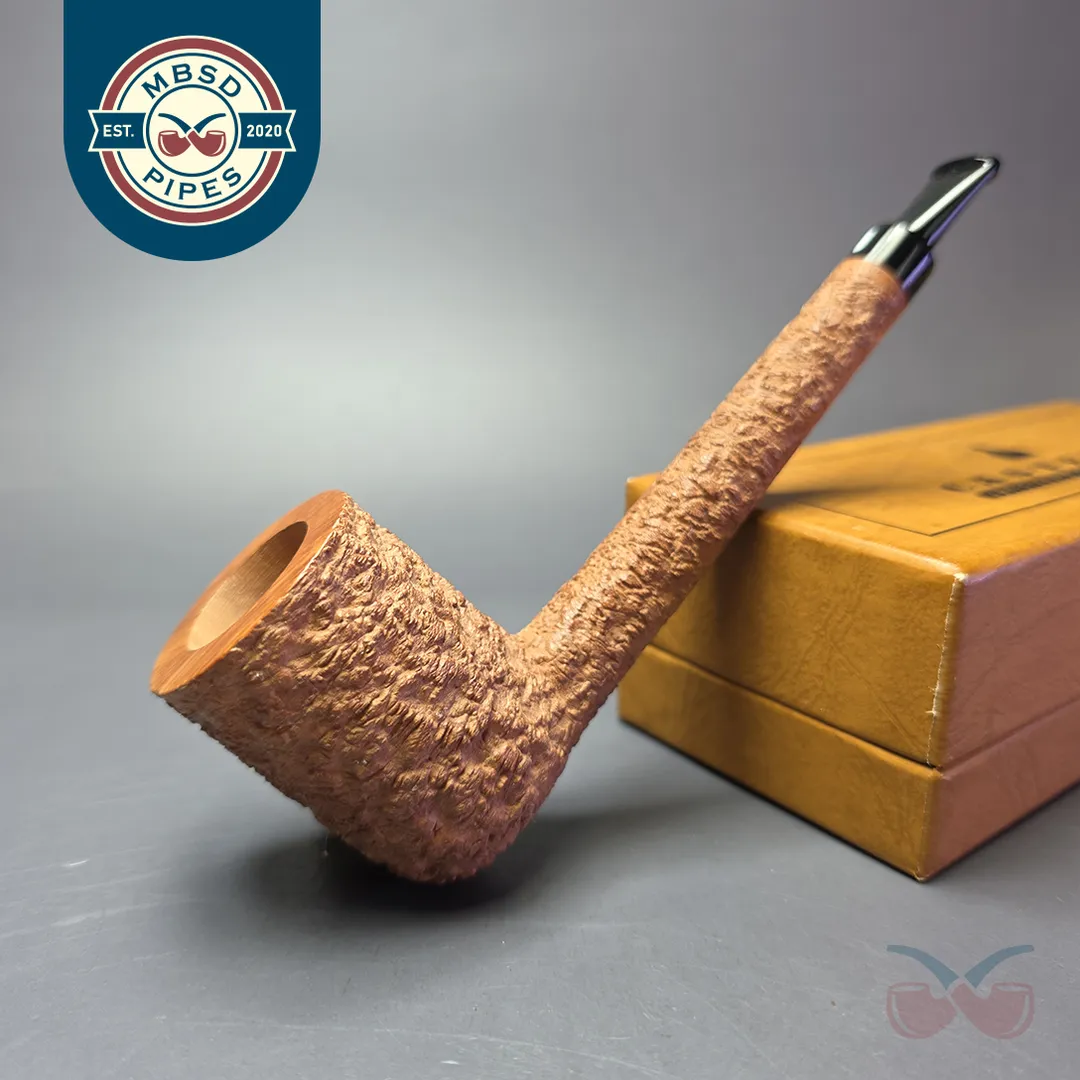 Castello Natural Vergin GG Rusticated Lovat Estate Briar Pipe, Unsmoked