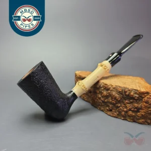 Graziano Tendi Sandblasted Nefertiti Dublin w/ Bamboo Handmade Briar Pipe, New