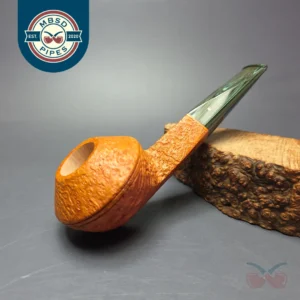 Graziano Tendi Tan Sandblasted "O" Squat Bulldog Handmade Briar Pipe, New