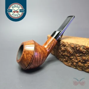 Moonshine MS02 Light Smooth Devil Dog w/ Black Stem Briar Pipe, New