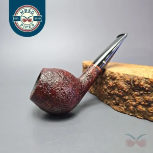 Moonshine MS07 Leather Sandblasted Devil Anse w/ Black Stem Briar Pipe, New