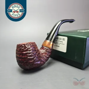 Peterson 2025 Christmas Pipe 230 Rusticated Bent Billiard w/ Copper Briar Pipe, Unsmoked