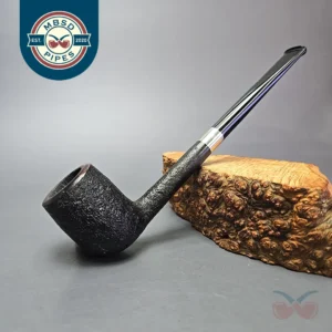 Bruno Nuttens Mini Bing B1 Partially Sandblasted Billiard w/ Aluminum Briar Pipe, New