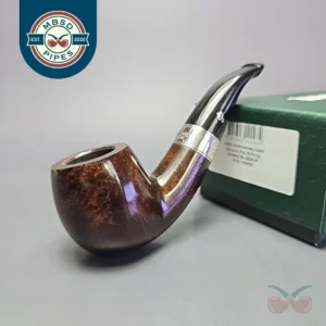 Peterson 160th Anniversary Pat. B Dark Smooth Bent Billiard Briar Pipe, New