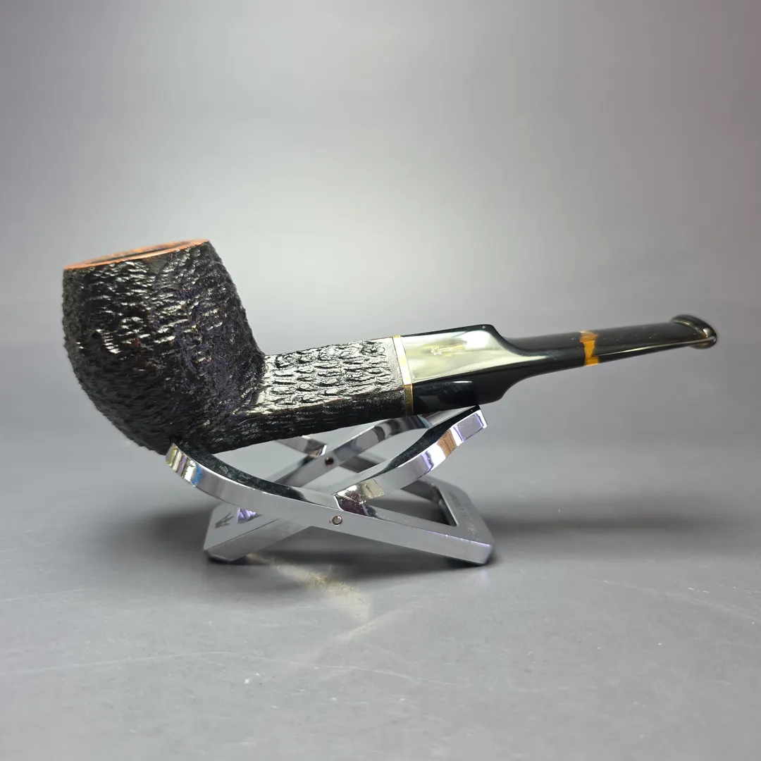 Savinelli Oscar Tiger 504 Rusticated Bulldog Estate Briar Pipe, Italian Estates, 6mm - Image 2