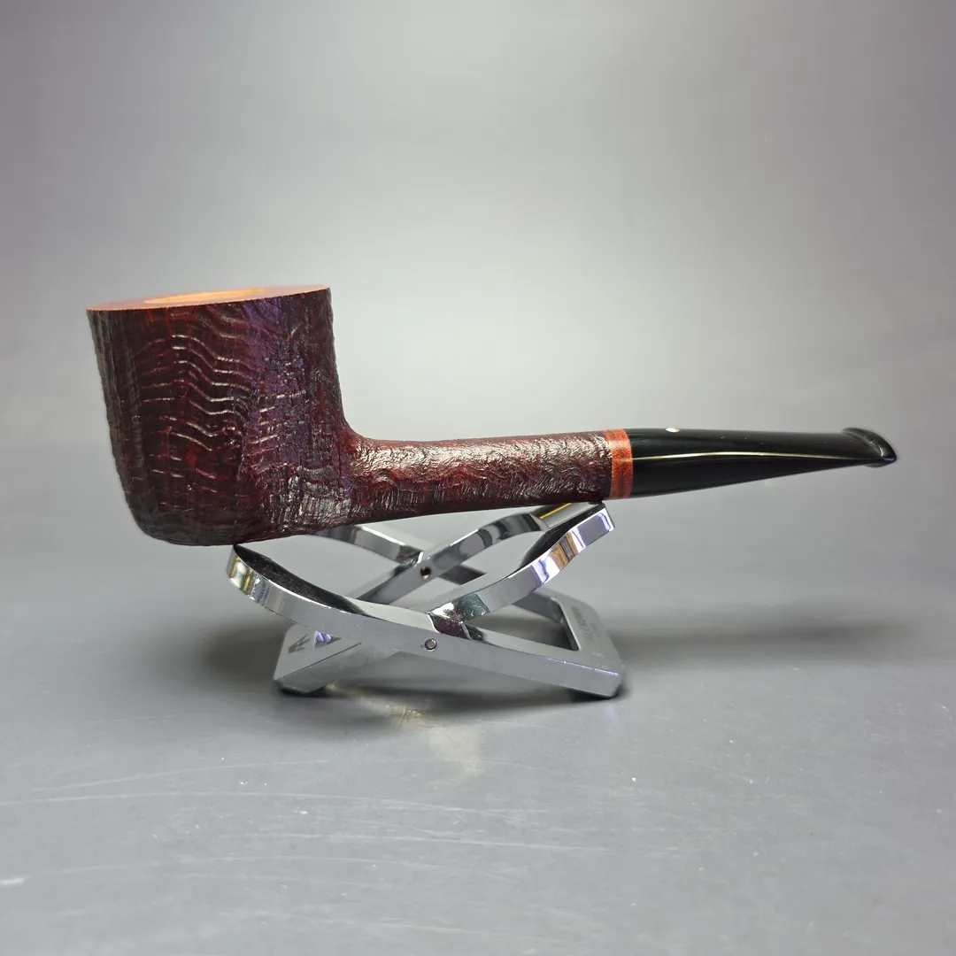 Graziano Tendi Partially Sandblasted Long Shank Pot Handmade Briar Pipe, New - Image 2