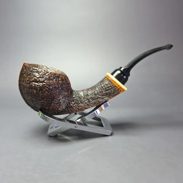 MBSD Briars Modern Masters 2 (K) Sandblasted Blowfish w/ Boxwood Handmade Briar Pipe, New - Image 3