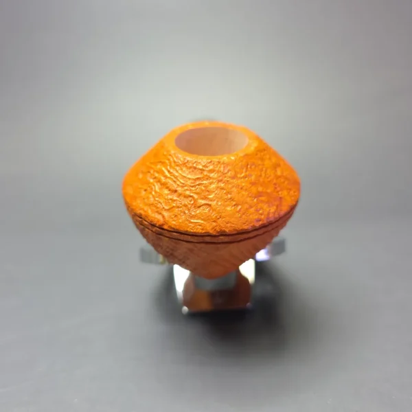 Graziano Tendi Tan Sandblasted "O" Squat Bulldog Handmade Briar Pipe, New - Image 3