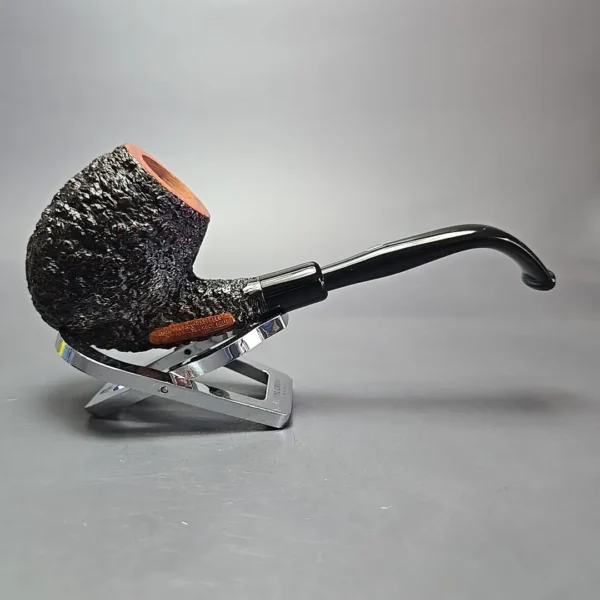 Castello Sea Rock Briar 4K Partially Rusticated Bent Egg Estate Briar Pipe, Unsmoked - Image 3