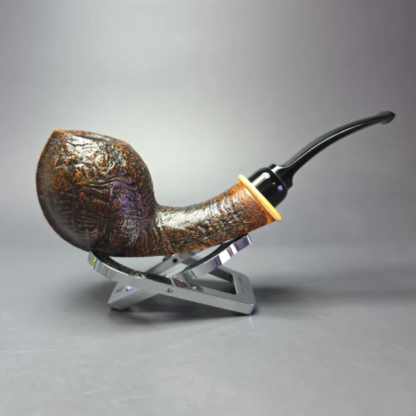 MBSD Briars Modern Masters 2 Sandblasted Blowfish w/ Boxwood Handmade Briar Pipe, New - Image 3