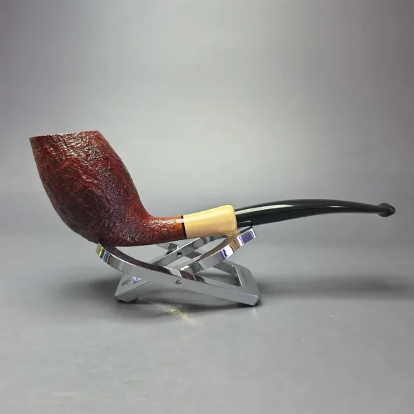 MBSD Briars Modern Masters 3 Sandblasted Tulip w/ Boxwood Handmade Briar Pipe, New - Image 3