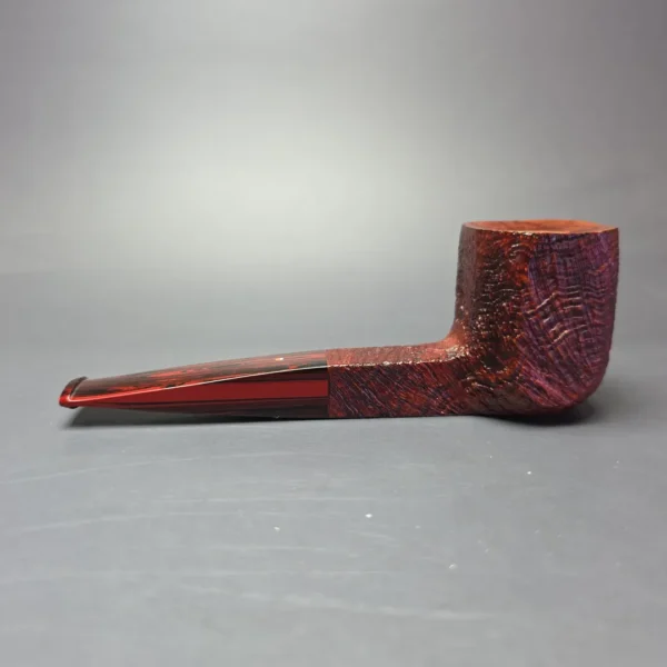 Graziano Tendi Partially Sandblasted Foursquare Panel Billiard Handmade Briar Pipe, New - Image 4