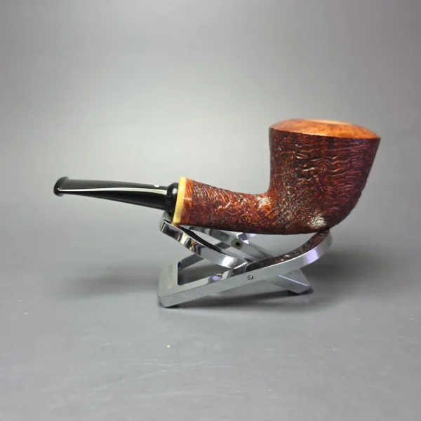 Graziano Tendi Partially Sandblasted Dublin w/ Boxwood Handmade Briar Pipe, New - Image 4