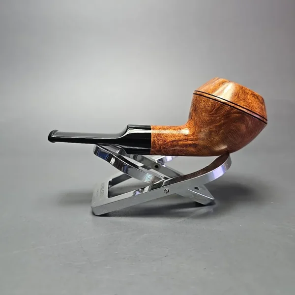 Moonshine MS02 Light Smooth Devil Dog w/ Black Stem Briar Pipe, New - Image 4