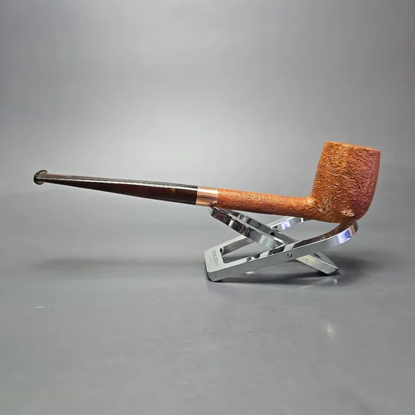 Bruno Nuttens Mini Bing B1 Partially Sandblasted Billiard w/ Copper Briar Pipe, New - Image 4
