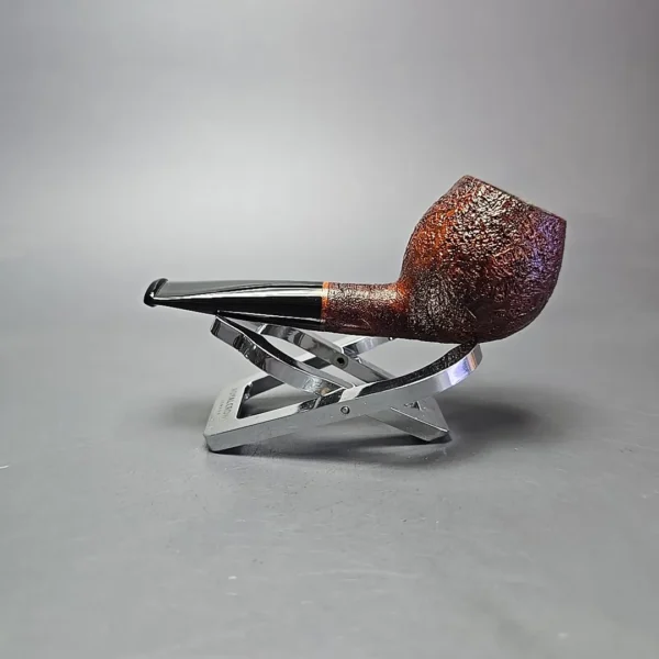 Moonshine MS07 Leather Sandblasted Devil Anse w/ Black Stem Briar Pipe, New - Image 4