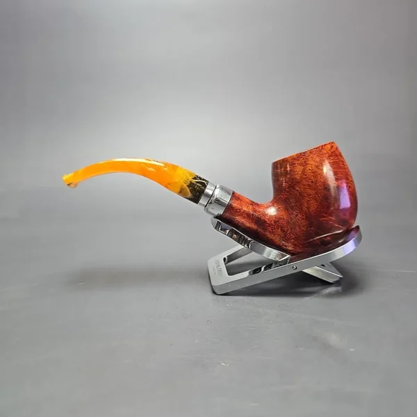 Molina Ambra 100 Smooth Bent Billiard Briar Pipe, New, 9mm - Image 4
