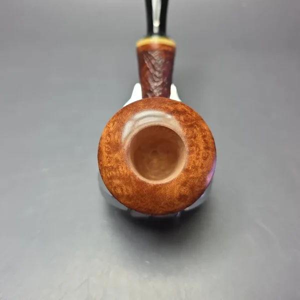 Graziano Tendi Partially Sandblasted Dublin w/ Boxwood Handmade Briar Pipe, New - Image 5