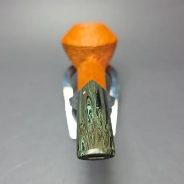 Graziano Tendi Tan Sandblasted "O" Squat Bulldog Handmade Briar Pipe, New - Image 5