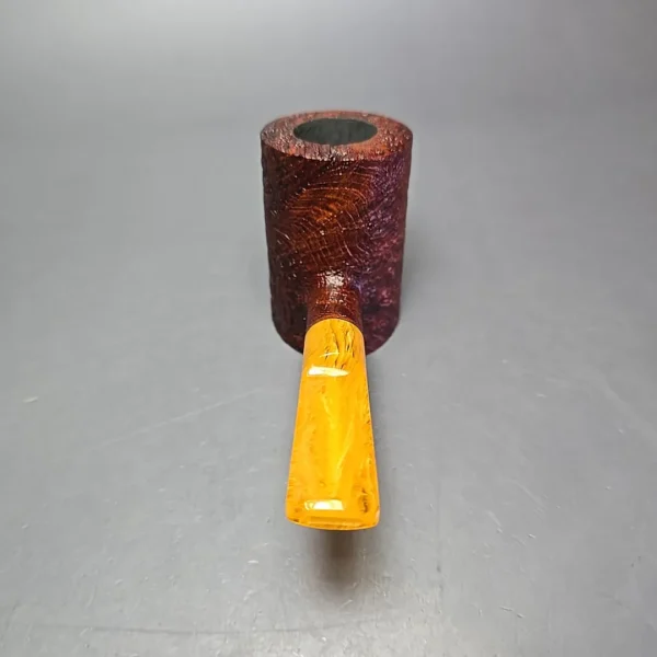 Moonshine MS06 Leather Sandblasted Stoker Poker w/ Yellow Stem Briar Pipe, New - Image 5