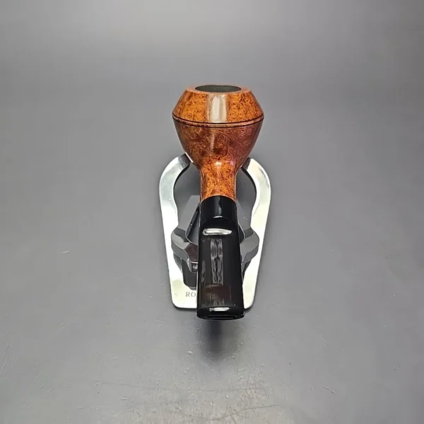 Moonshine MS02 Light Smooth Devil Dog w/ Black Stem Briar Pipe, New - Image 5