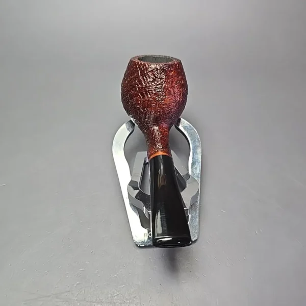 Moonshine MS07 Leather Sandblasted Devil Anse w/ Black Stem Briar Pipe, New - Image 5