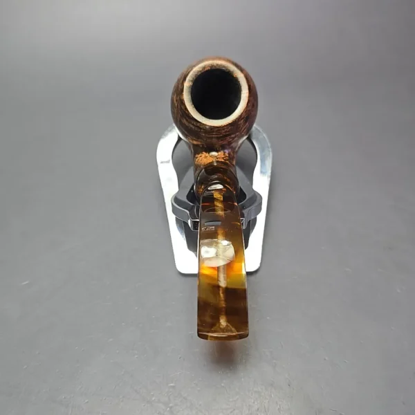 Moonshine MS12L Dark Smooth Long Stem Grapeshot w/ Tortoiseshell Stem Briar Pipe, New - Image 5