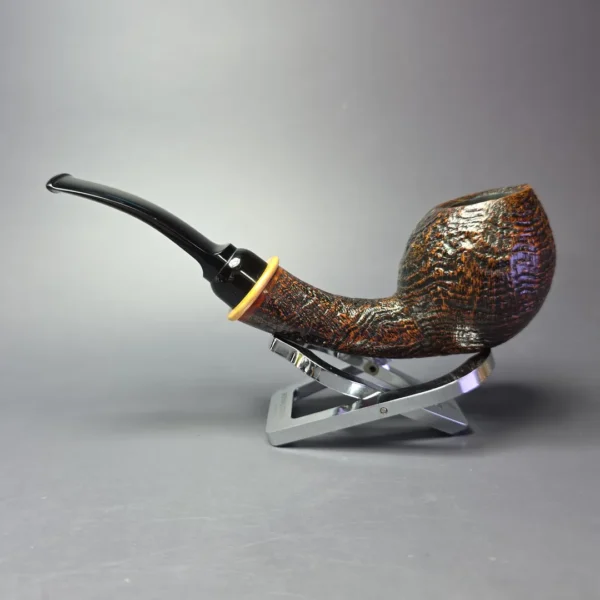 MBSD Briars Modern Masters 2 Sandblasted Blowfish w/ Boxwood Handmade Briar Pipe, New - Image 5