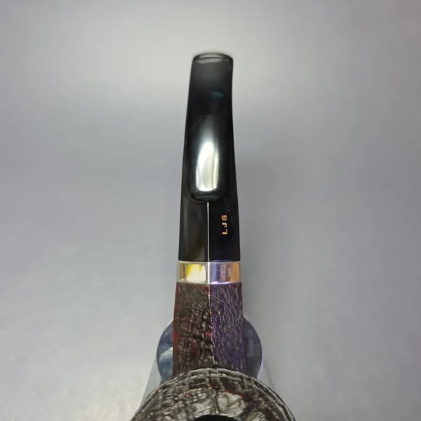 Ferndown (c. 1980s) Bark 3 Star Sandblasted Bulldog w/ Silver Estate Briar Pipe, English Estates - Image 6