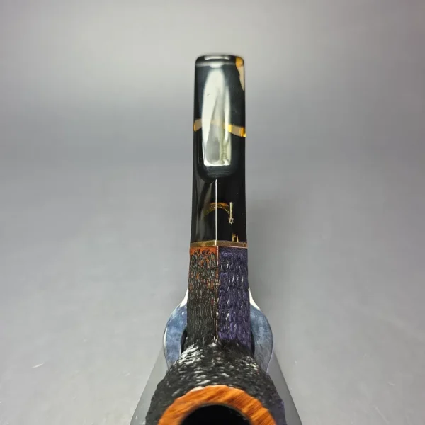 Savinelli Oscar Tiger 504 Rusticated Bulldog Estate Briar Pipe, Italian Estates, 6mm - Image 6