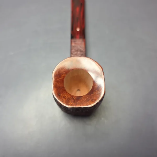 Graziano Tendi Partially Sandblasted Foursquare Panel Billiard Handmade Briar Pipe, New - Image 6