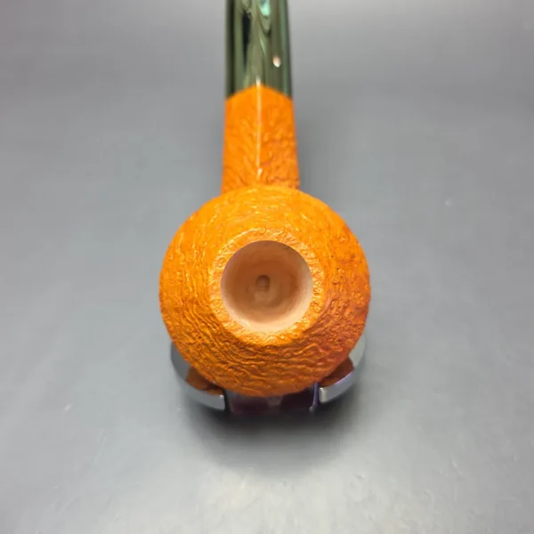 Graziano Tendi Tan Sandblasted "O" Squat Bulldog Handmade Briar Pipe, New - Image 6
