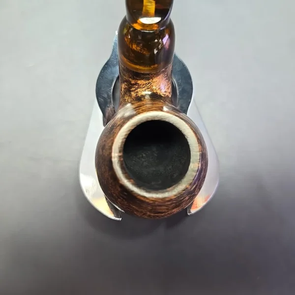 Moonshine MS12L Dark Smooth Long Stem Grapeshot w/ Tortoiseshell Stem Briar Pipe, New - Image 6